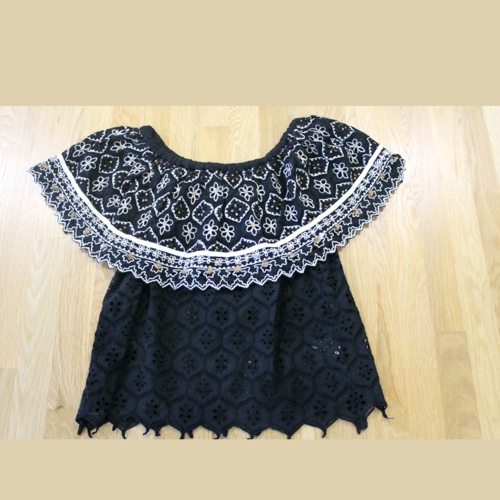 Anthropologie hermant nandita boho peasant top S
